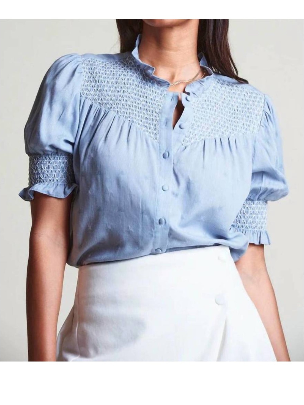 THE SHIRT the nicole stars on stripes shirt in sky Sz XL